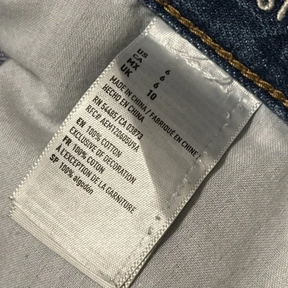 American Eagle Vintage Hi-Rise Festival Shorts SZ 6 Denim Distressed Blue Jean - Picture 8 of 10